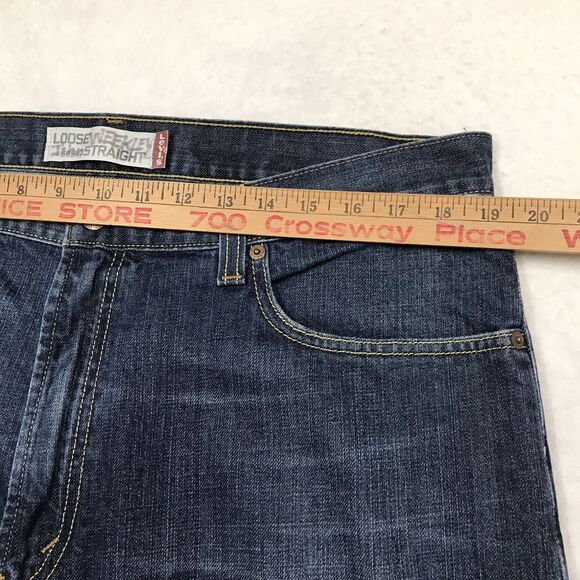 Y2K LEVIS 569 Jean Men 38x30(36/30 tag) Loose Straight Wide Leg Dark Wash Skater - Picture 6 of 15